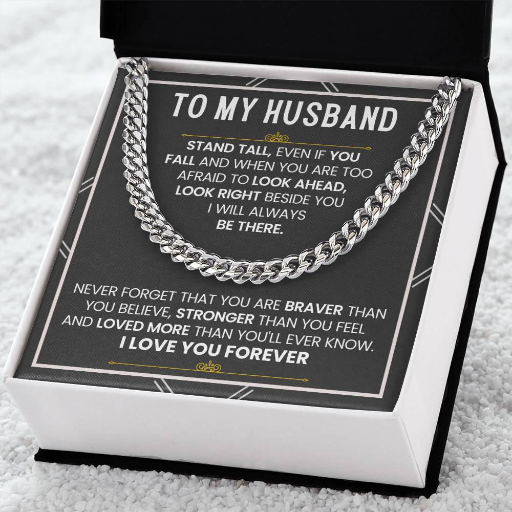 To My Husband – Cuban Link Chain – Wife to Husband Anniversary & Birthday Gift