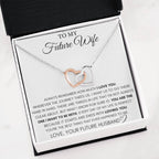 Future Wife Gift - Beautiful Necklace for Girlfriend for Birthday, Christmas & Romantic Moments - Interlocking Hearts Necklace