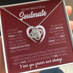 To My Beautiful Soulmate Necklace - Romantic Necklace for Surprising The Soulmate in Your Life - Love Knot Necklace
