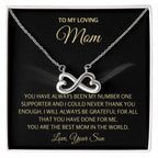 To My Loving Mom - Mom Gift from Son - You are the best mom in the world - Endless Love Necklace