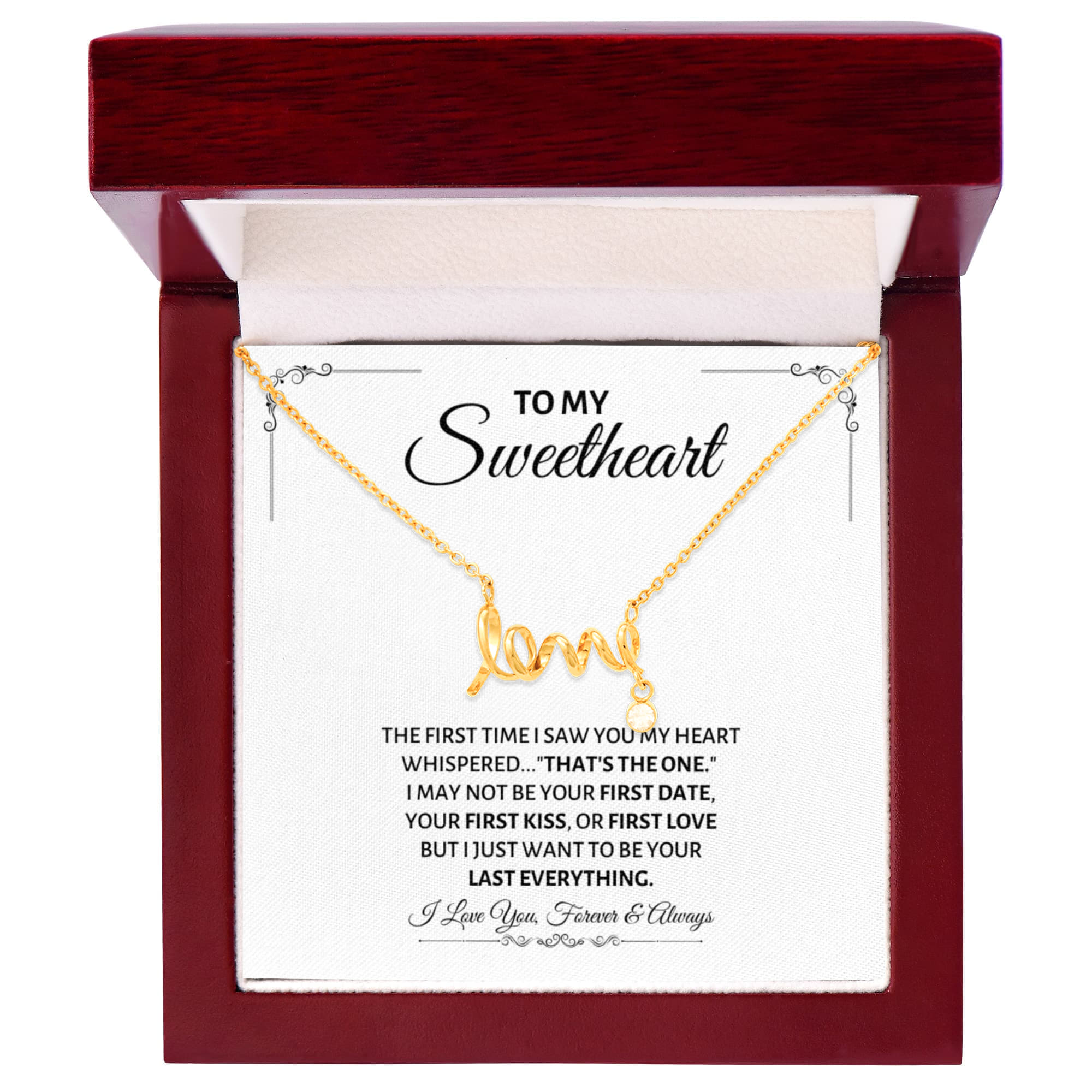 To My Sweetheart Necklace - Gift for Love on Valentine’s Day & Special Days - Scripted Love Necklace