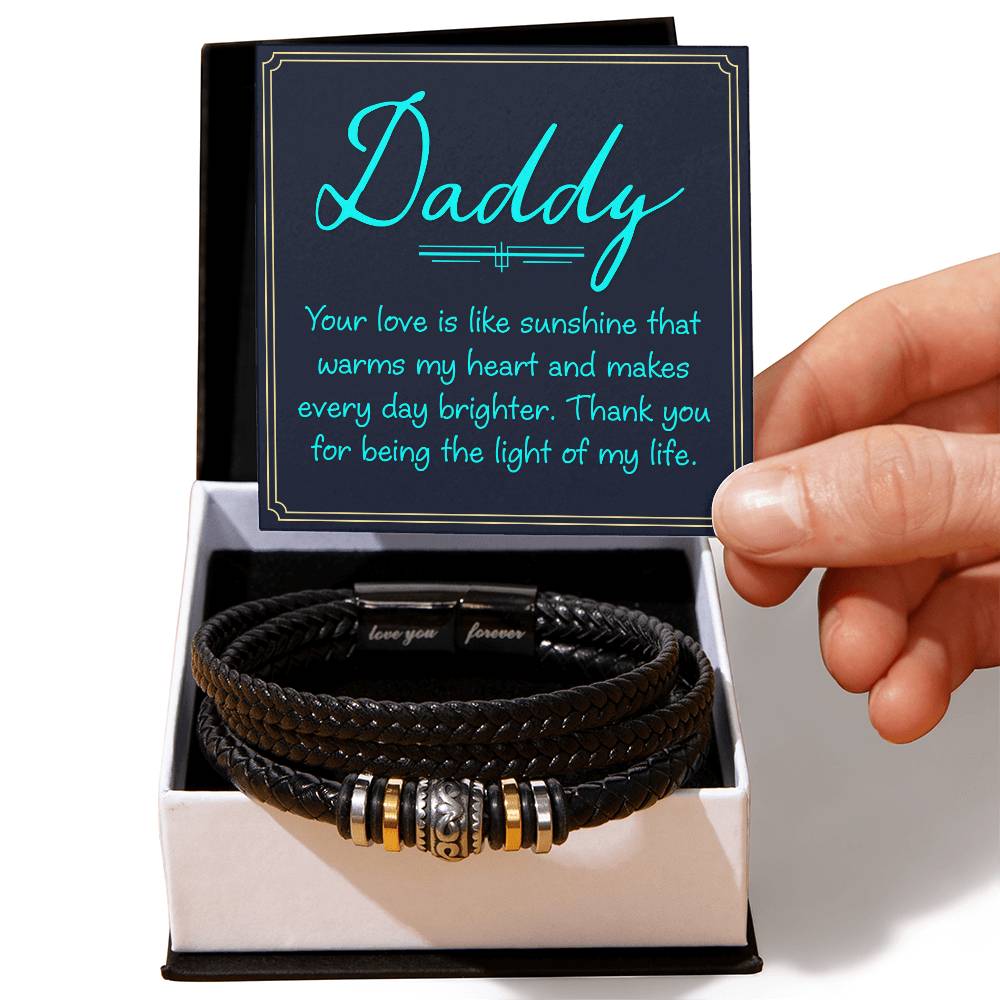 Daddy - your love is like sunshine - Gift for Dad - Love You Forever Bracelet