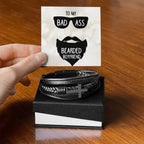 To My Bearded Boyfriend - Men's Cross Bracelet