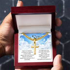 To My Son - Faith is a choice - Religious Gift for Son - Artisan Cross with Cuban Link Chain