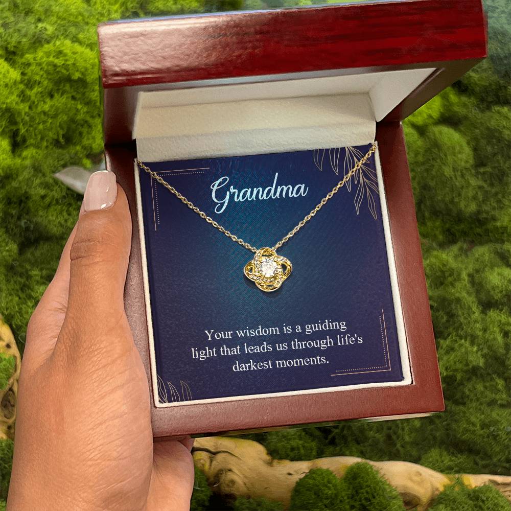 Gift for Grandma - Life's Darkest Moments - Love Knot Necklace