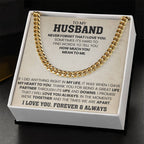 To My Husband Gift from Wife - Never Forget That I Love You - Cuban Link Chain