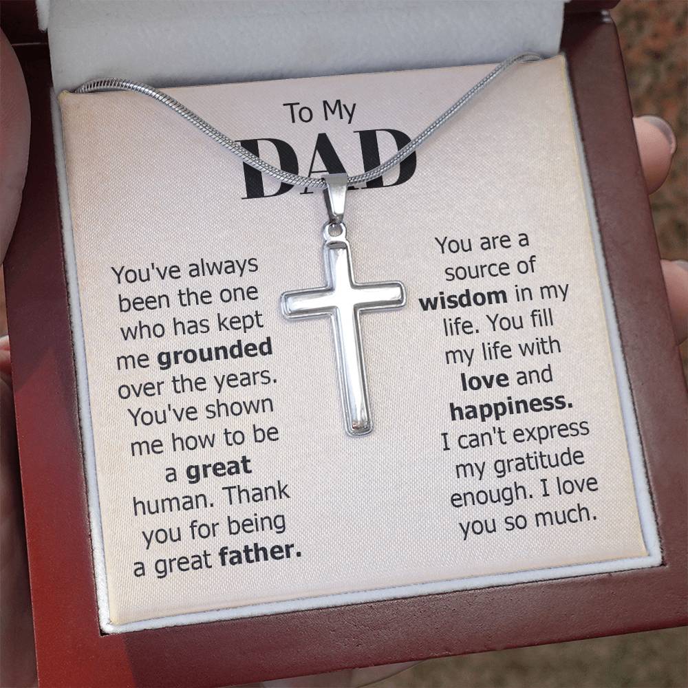 To My Dad Necklace - You've always been the one - Gift for Dad - Artisan Cross Necklace
