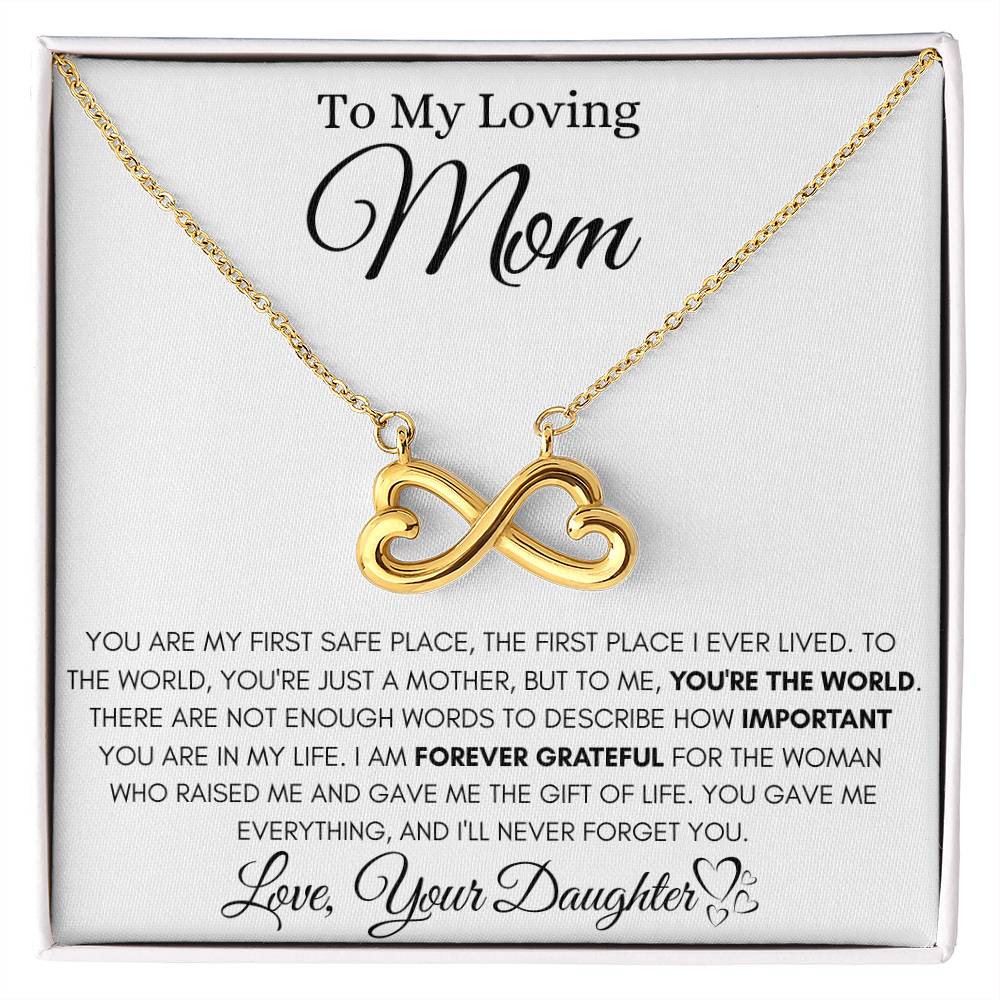 To My Loving Mom - You're the world - Endless Love Necklace - Unique Gift for Mom