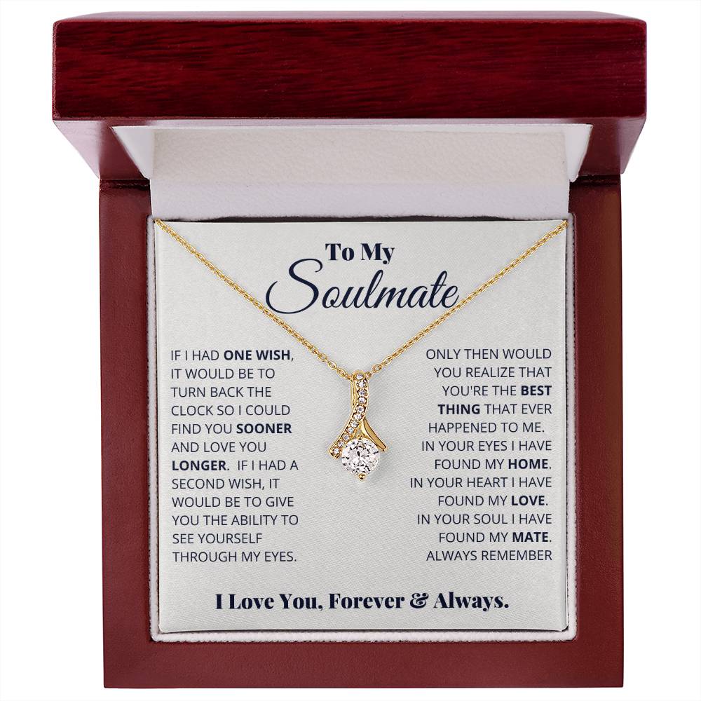 To My Soulmate Necklace - Romantic Jewelry Gift for Her for Christmas & Special Dates - Alluring Beauty Necklace