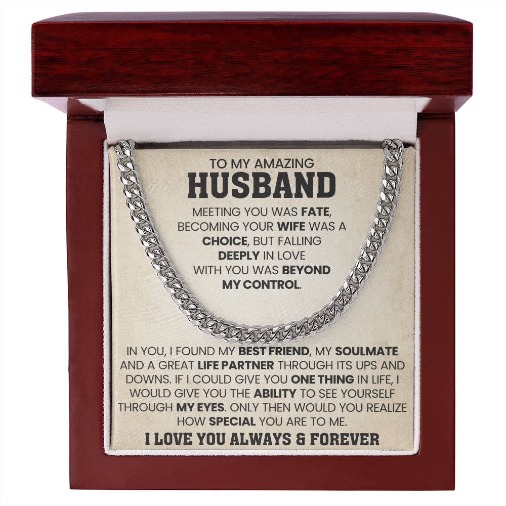 Gift for Husband from Wife - You're so special for me - Cuban Link Chain