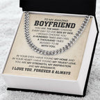 To My Amazing Boyfriend - I Love You, Forever & Always - Cuban Link Chain Gift for Him