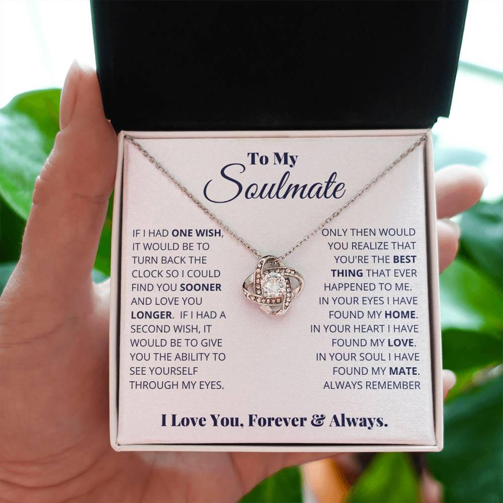 Soulmate Necklace Gift - Romantic Jewelry for Valentine’s Day & Sweet Surprise Gifting - Love Knot Necklace
