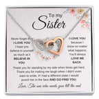 To My Sister Necklace - Never forget that I love you - Gift for Sister - Interlocking Hearts Necklace
