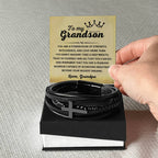 Gift for Grandson – Grandpa Edition – Graduation, Birthday – Men's Cross Bracelet