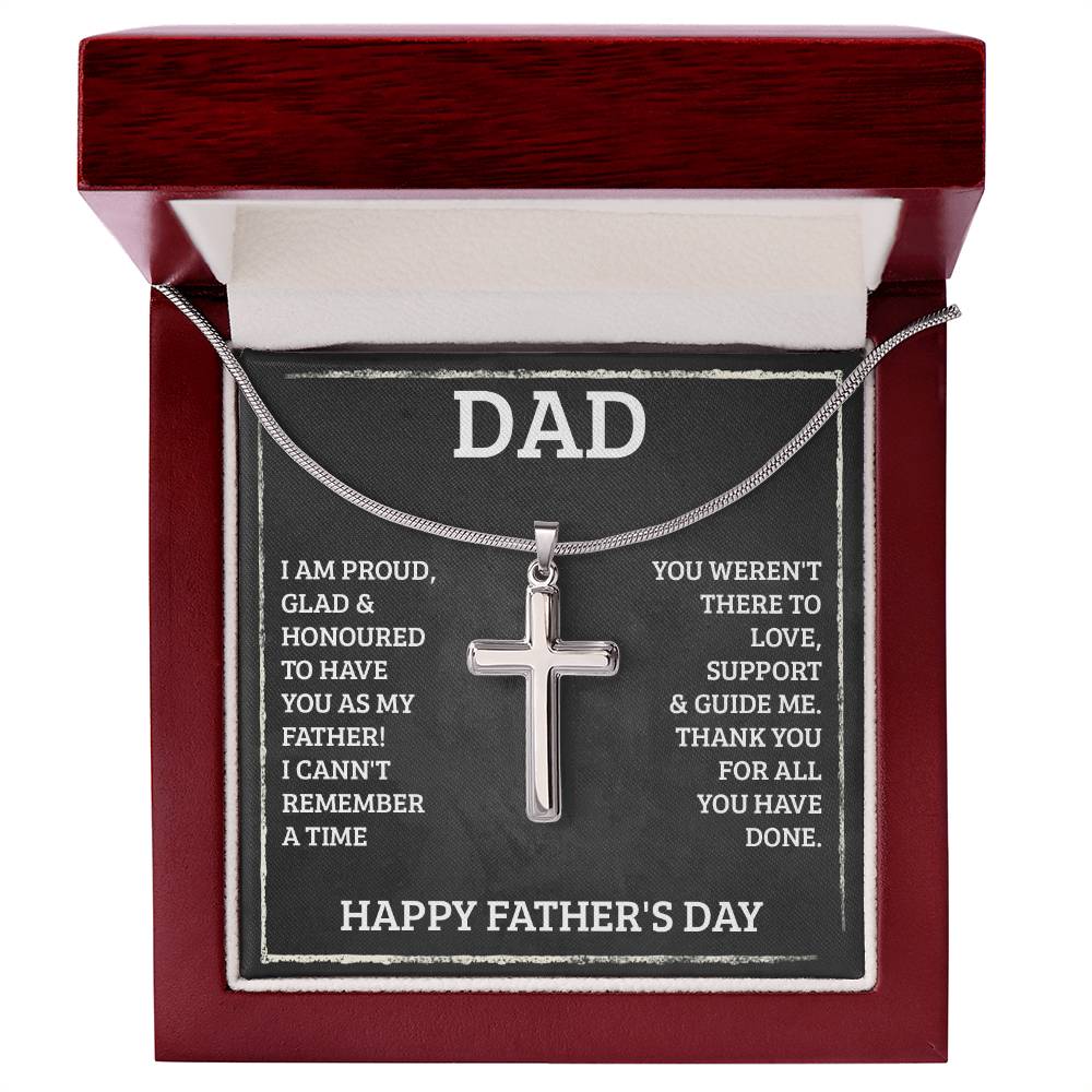 Dad - I'm proud - Artisan Cross Necklace - Father's Day Present