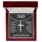 Dad - I'm proud - Artisan Cross Necklace - Father's Day Present
