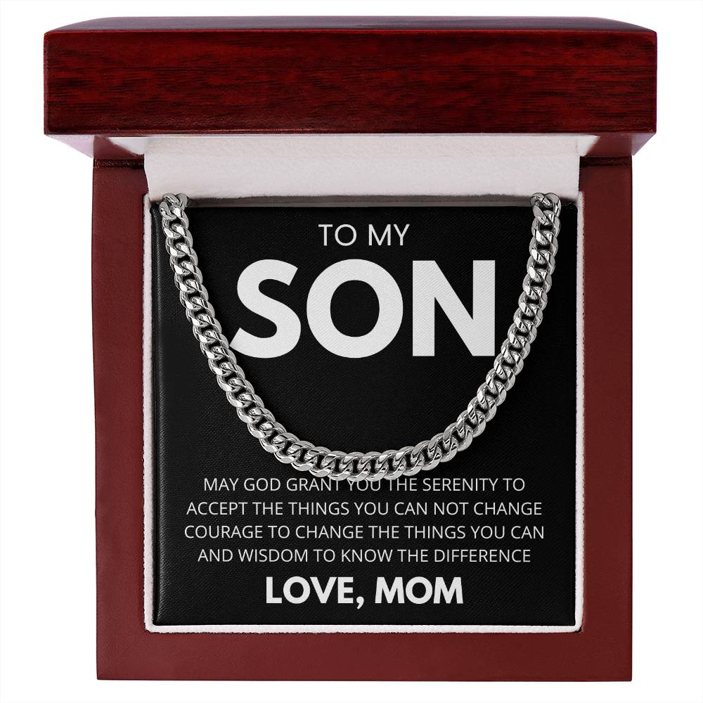 Men’s Cuban Link Necklace, Gift for Son from Mom, Fashionable Jewelry for Birthdays & Celebrations