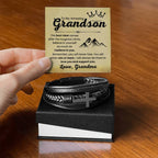 Grandma’s Gift for Grandson – Graduation, Christmas, Birthday – Men's Cross Bracelet