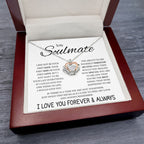 To My Soulmate Necklace - Heartfelt Gift for Her for Birthday & Romantic Days - Crown Pendant Necklace