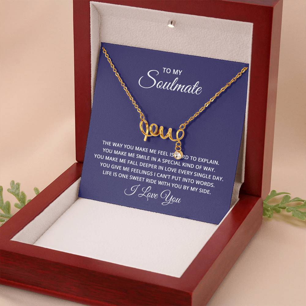 To My Beautiful Soulmate Necklace - Soulmate Necklace Gift for Her for Celebration Days - Scripted Love Necklace