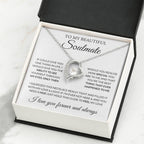To My Beautiful Soulmate Necklace - Romantic Necklace Gift for Her for Valentine’s Day & Special Occasions - Forever Love Necklace