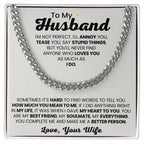To My Husband Gift from Wife - I am not perfect - Christmas, Birthday & Valentine’s Day Gift for Him