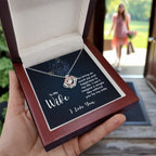 To My Wife Necklace - Birthday Gift from Husband Jewelry - Crown Pendant Necklace