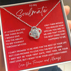 To My Soulmate Necklace - Romantic Soulmate Gift for Her for Christmas & Holiday Gifting - Love Knot Necklace