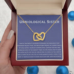 Unbiological Sister Necklace - Gift for Bonus Sister - Interlocking Hearts Necklace