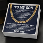 To My Son - You make me proud in so many ways - Cuban Link Chain Gift from Dad