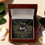 To My Wife Necklace from Husband - Sweet Anniversary Jewelry - Scripted Love Necklace