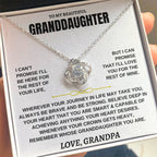 To My Granddaughter Necklace – Valentine’s Day & Graduation Gift for Granddaughter from Grandpa – Love Knot Necklace