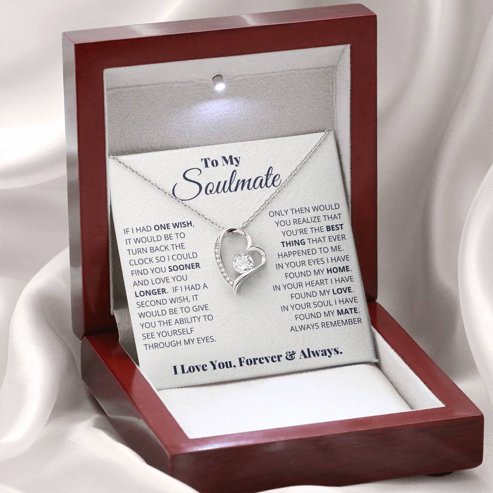 To My Soulmate Necklace - Romantic Soulmate Gift for Her for Christmas & Holiday Gifting - Forever Love Necklace