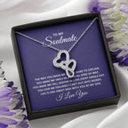 To My Soulmate Necklace - Romantic Necklace Gift for Her for Birthday & More - Heart-to-heart Pendant Necklace