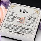Anniversary & Valentine’s Day Gift for Wife - Emotional Jewelry from Husband - Interlocking Hearts Necklace