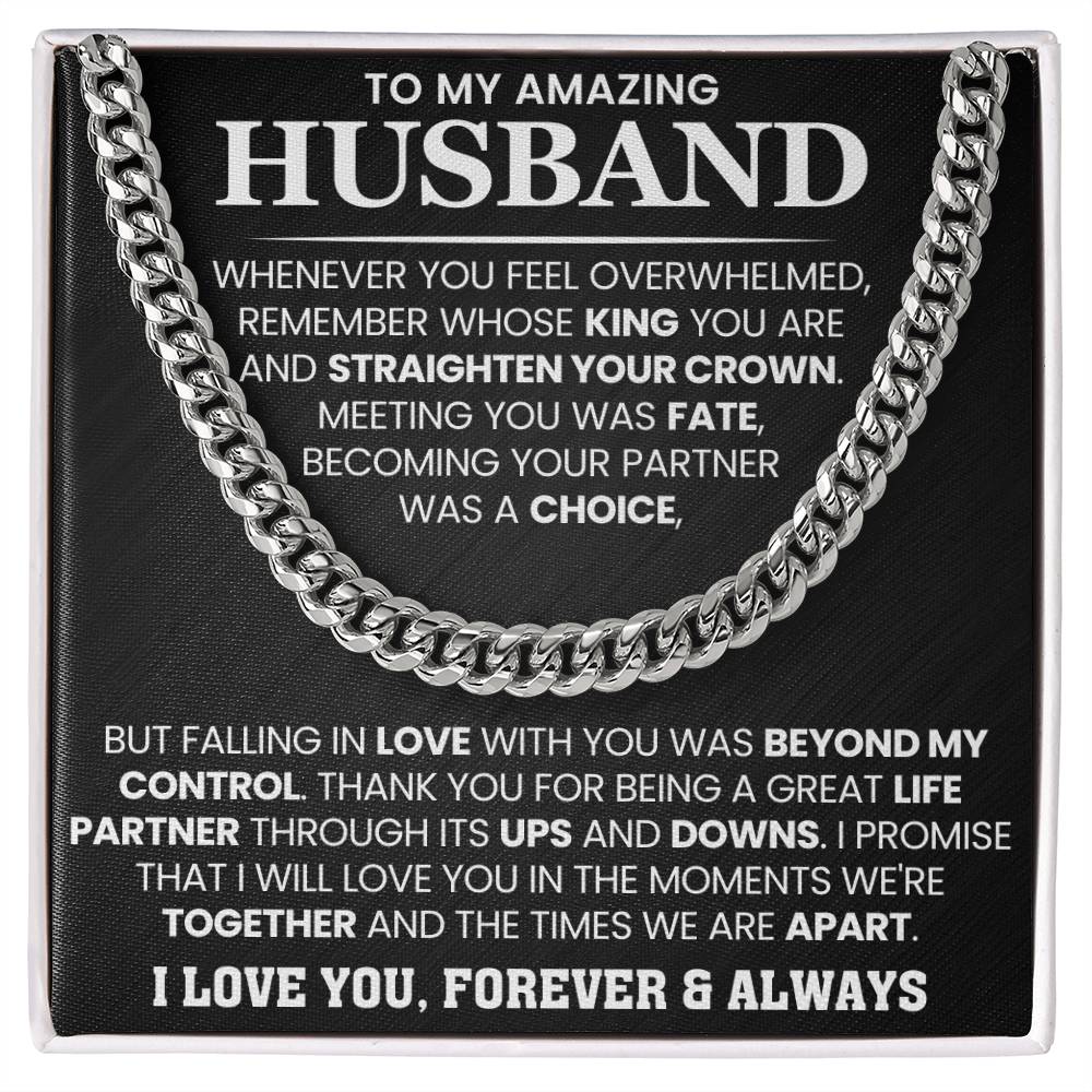 To My Husband – Cuban Link Chain – Anniversary & Birthday Gift from Wife