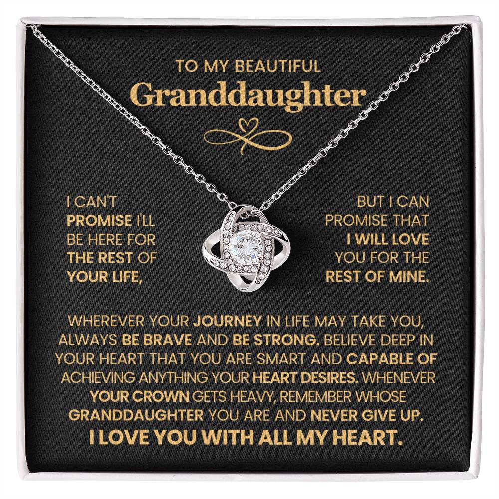 To My Granddaughter Necklace – Granddaughter Graduation & Birthday Present – Love Knot Necklace