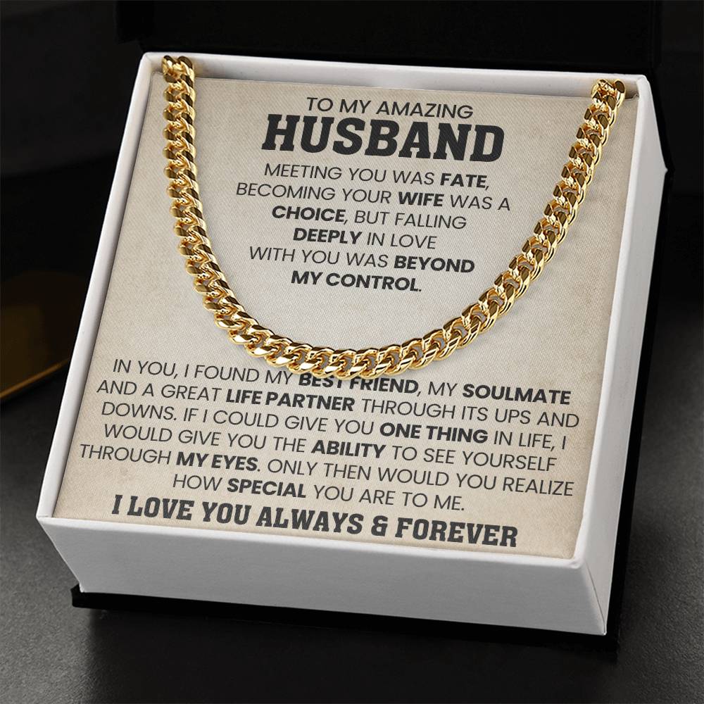 Gift for Husband from Wife - You're so special for me - Cuban Link Chain