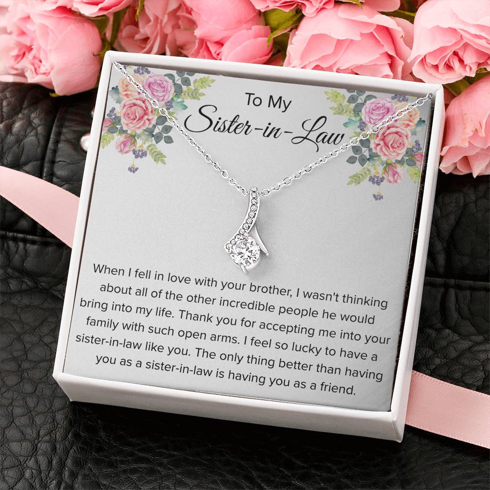 To My Sister In Law Necklace - Gift for Bonus Sister - Alluring Beauty Necklace