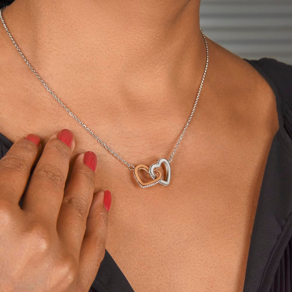 To My Sister Necklace - Never forget that I love you - Gift for Sister - Interlocking Hearts Necklace