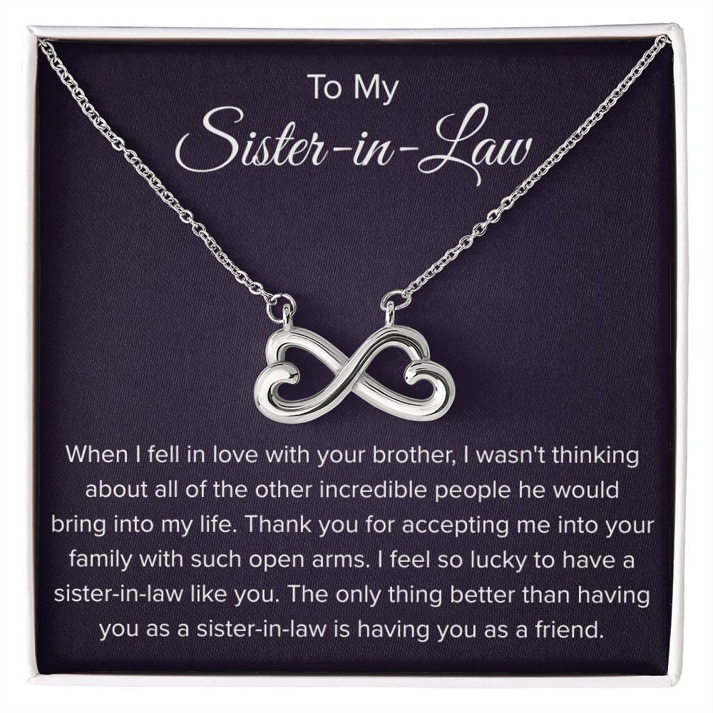 To My Sister In Law - Thank You for Accepting Me - Endless Love Necklace