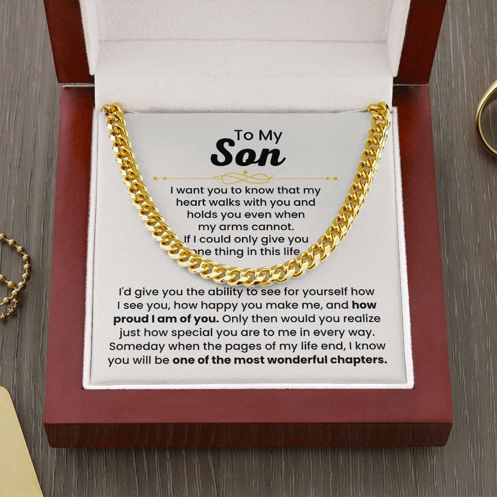 To My Son Necklace – Holiday Gift for Son Graduation – Cuban Link Chain