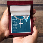 Gift for Dad from Son - You only know about half of it love - Artisan Cross with Cuban Link Chain